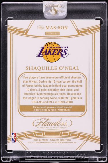 2023 Panini Flawless Mastercraft Platinum Shaquille O'Neal LOGOMAN TAG PATCH 1/1 #MAS-SON