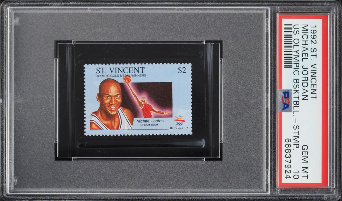 1992 St. Vincent US Olympic Basketball Stamp Michael Jordan PSA 10 GEM MINT