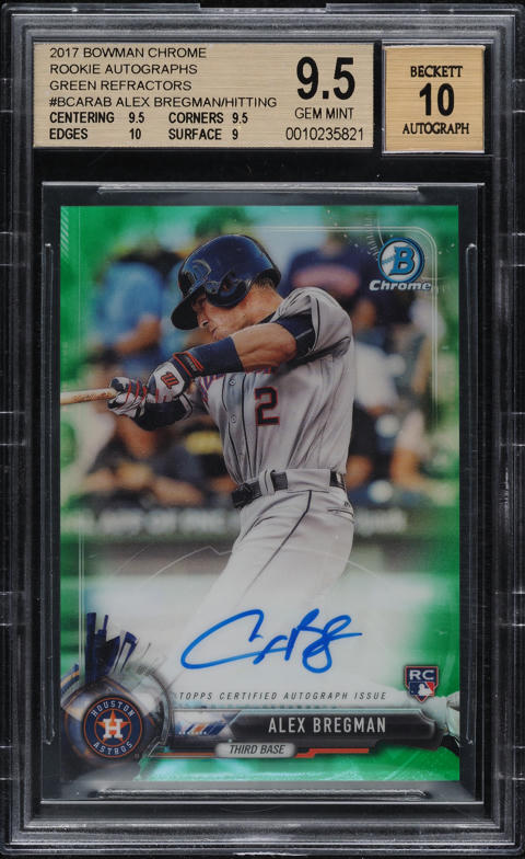 2017 Bowman Chrome Green Refractor Chance Adams ROOKIE AUTO