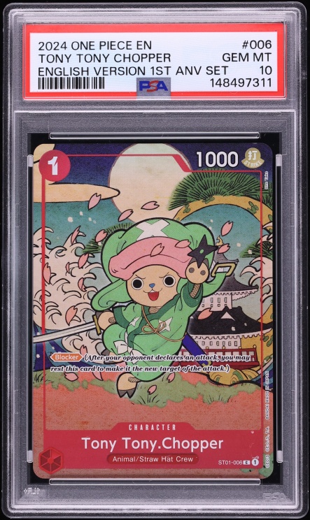 2024 One Piece 1st Anniversary Set English Version Tony Tony Chopper #ST01-006 PSA 10 GEM MINT