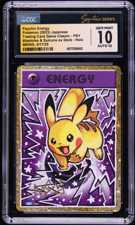 2023 Pokemon Japanese TCG Classic Holo Psychic Energy MSING AUTO CGC Signature Series 10 GEM