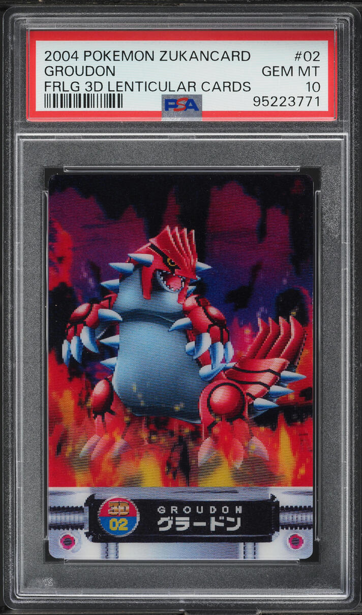 2004 Pokemon Japanese Zukancard Lenticular Groudon #2 PSA 10 GEM MINT