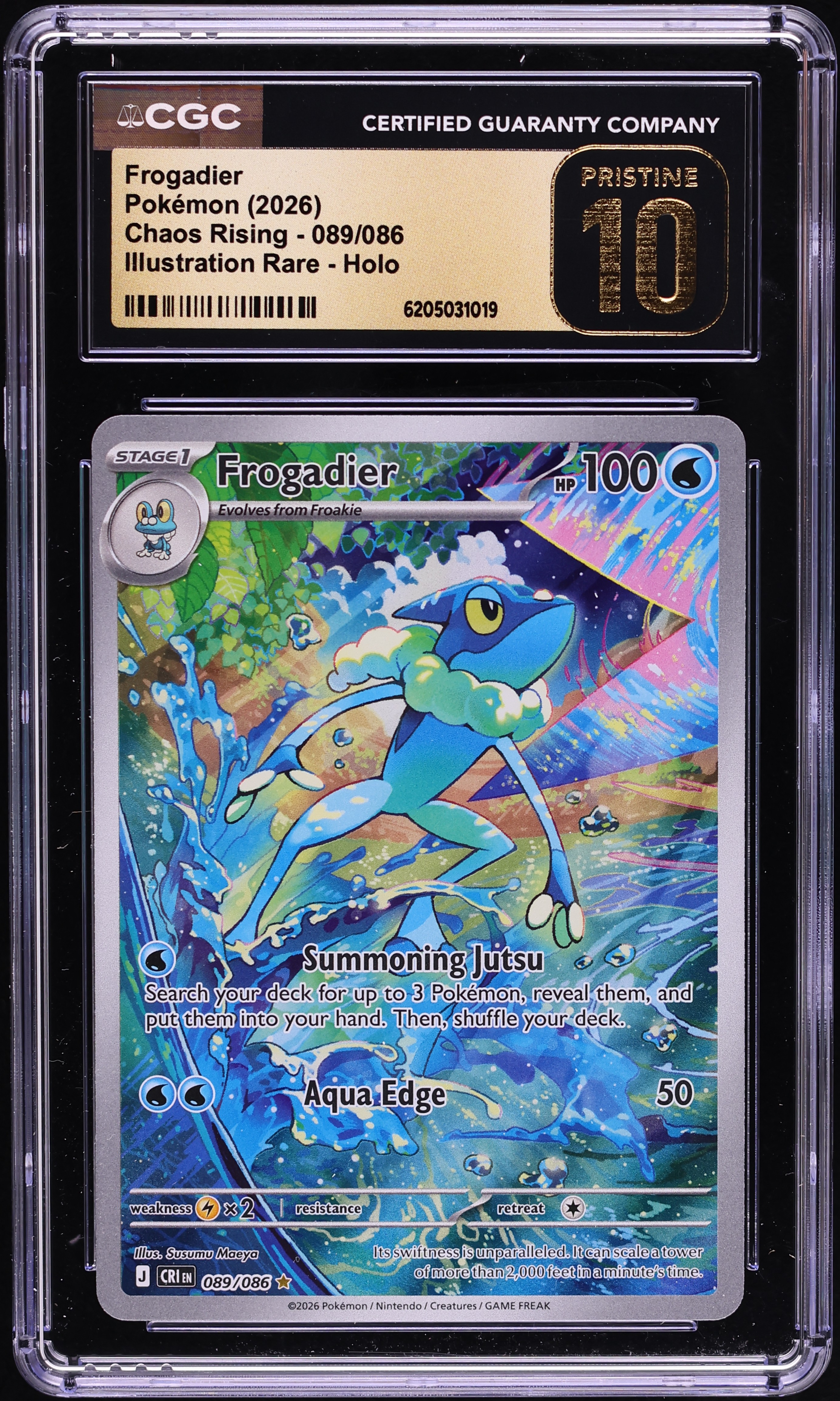 2026 Pokemon Mega Evolution Chaos Rising IR Frogadier #89 CGC 10 PRISTINE