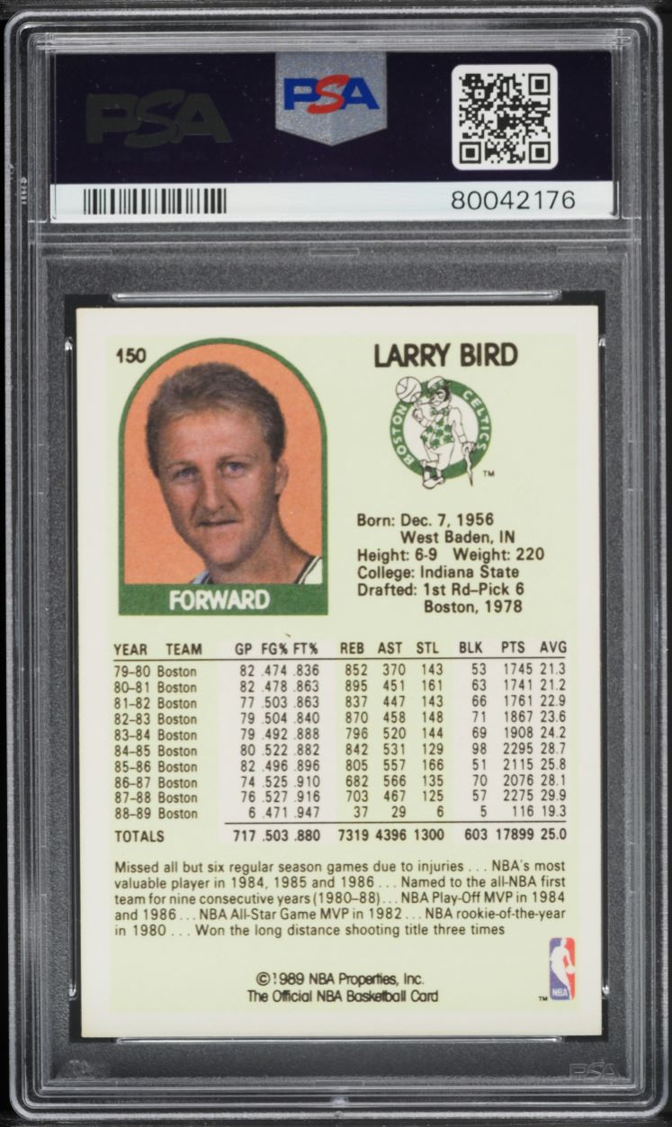 1989 Hoops Larry Bird #150 PSA 9 MINT