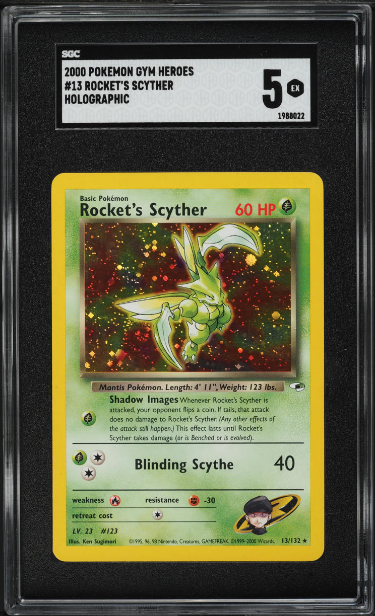 2000 Pokemon Gym Heroes Holo Rocket's Scyther #13 SGC 5 EX