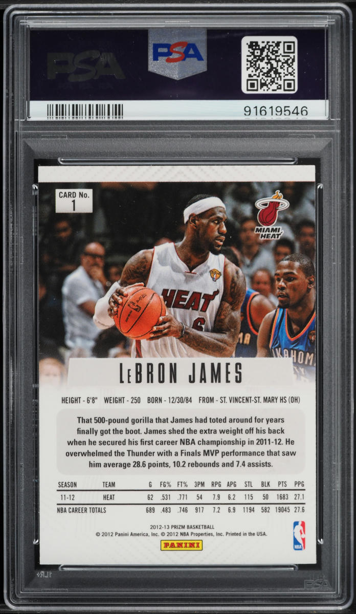 2012 Panini Prizm Silver LeBron James #1 PSA 9 MINT