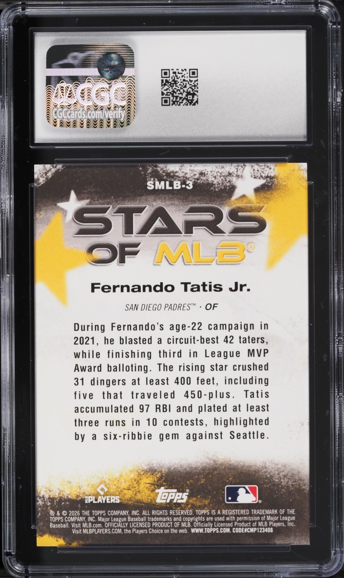 2026 Topps Stars Of MLB Fernando Tatis Jr. #SMLB-3 CGC 10 GEM MINT