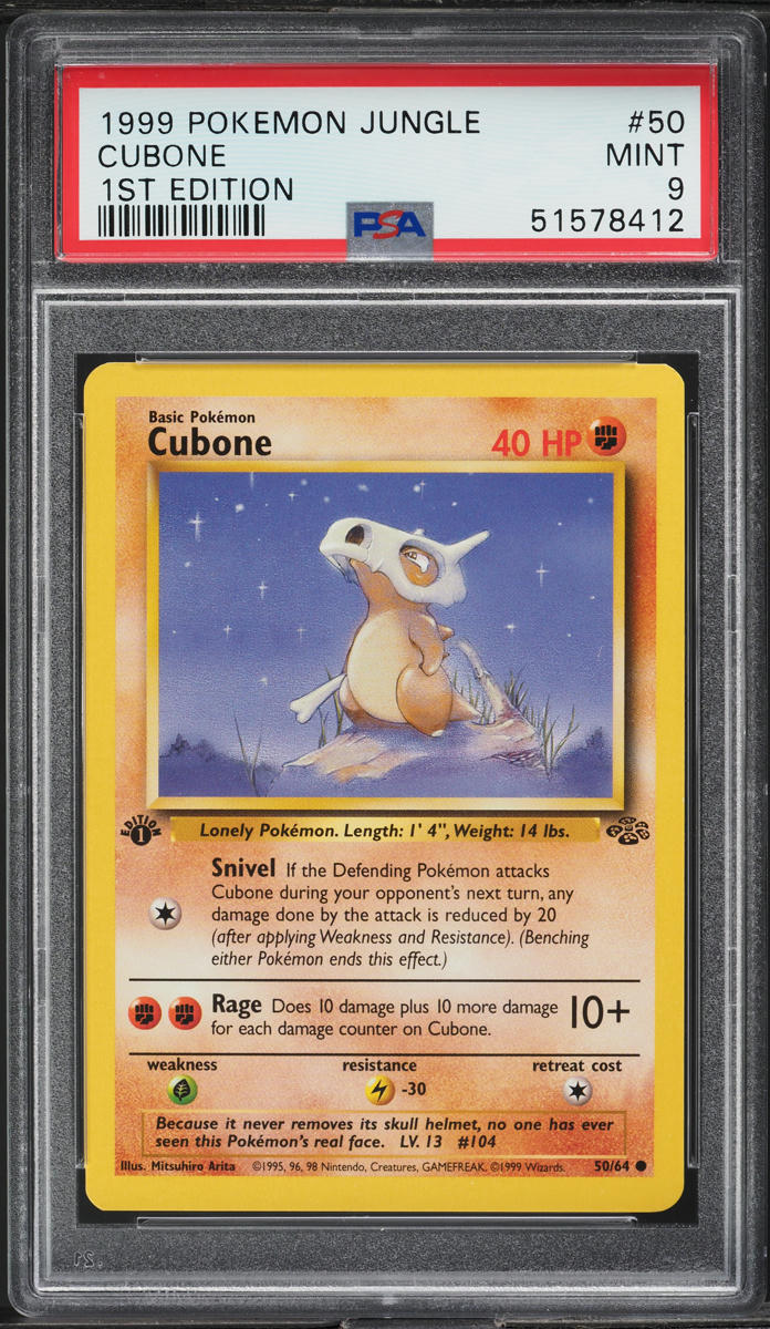 1999 Pokemon Jungle 1st Edition Cubone #50 PSA 9 MINT