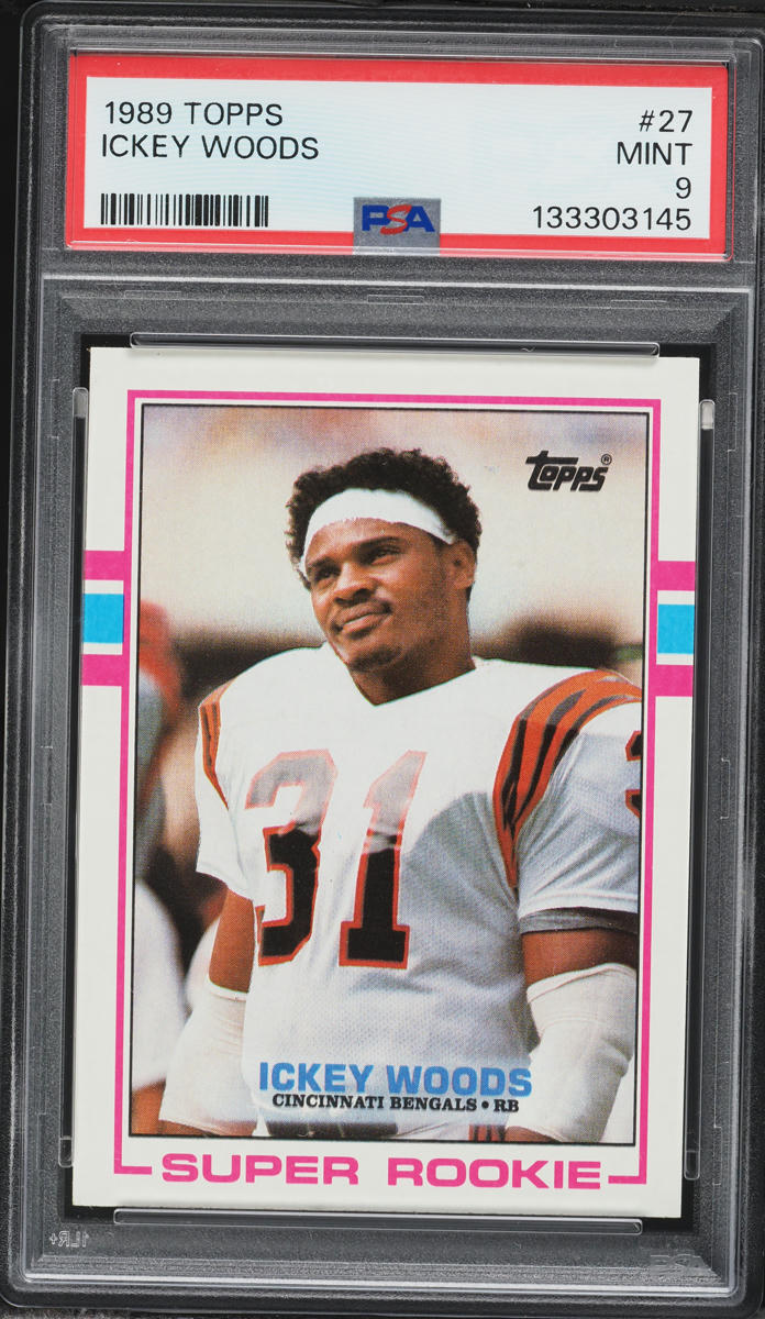 1989 Topps Football Ickey Woods ROOKIE #27 PSA 9 MINT