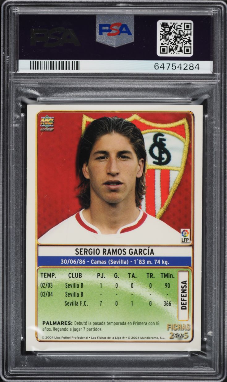 2004 Mundi Cromo Liga Sergio Ramos ROOKIE #144 PSA 9 MINT