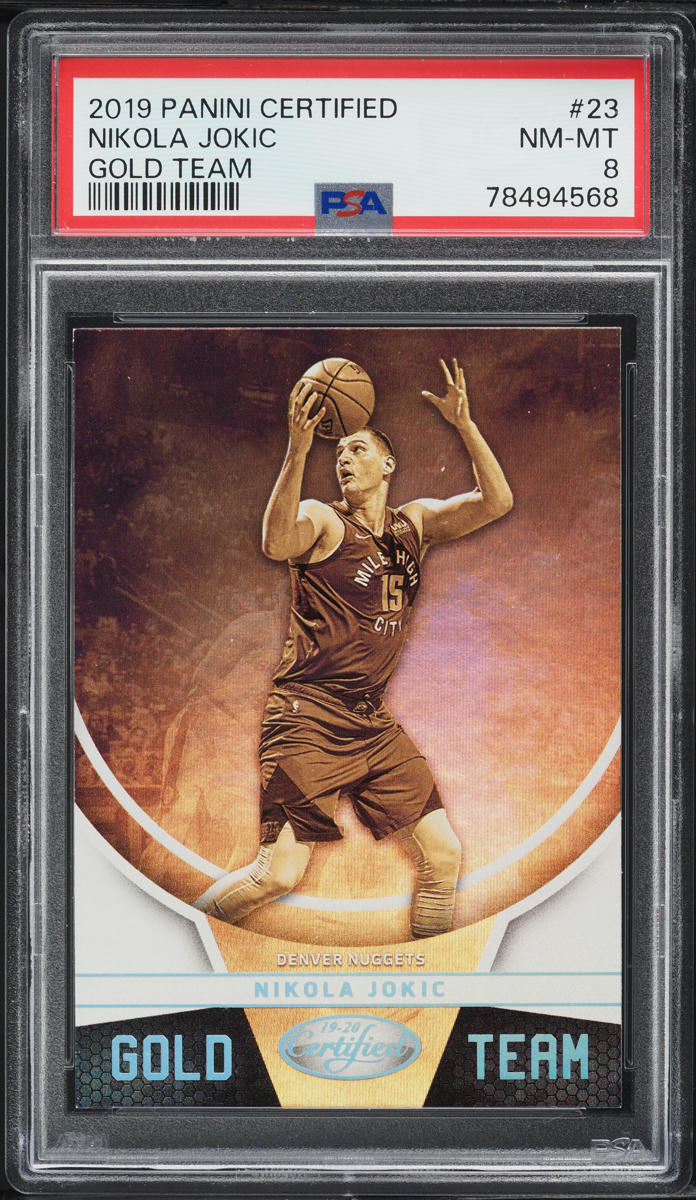 2019 Panini Certified Gold Team Nikola Jokic #23 PSA 8 NM-MT