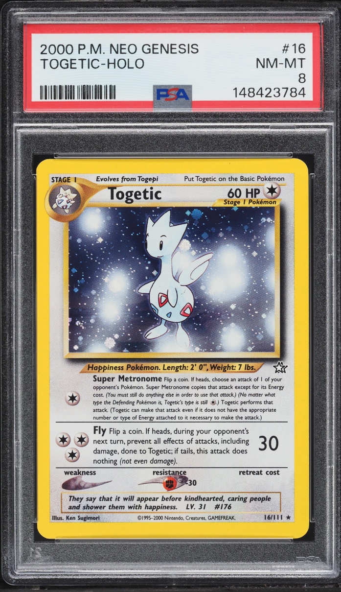 2000 Pokemon Neo Genesis Holo Togetic #16 PSA 8 NM-MT