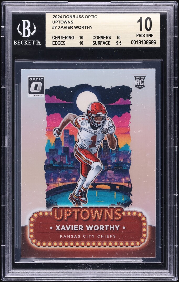 2024 Donruss Optic Uptowns Xavier Worthy ROOKIE #7 BGS 10 PRISTINE