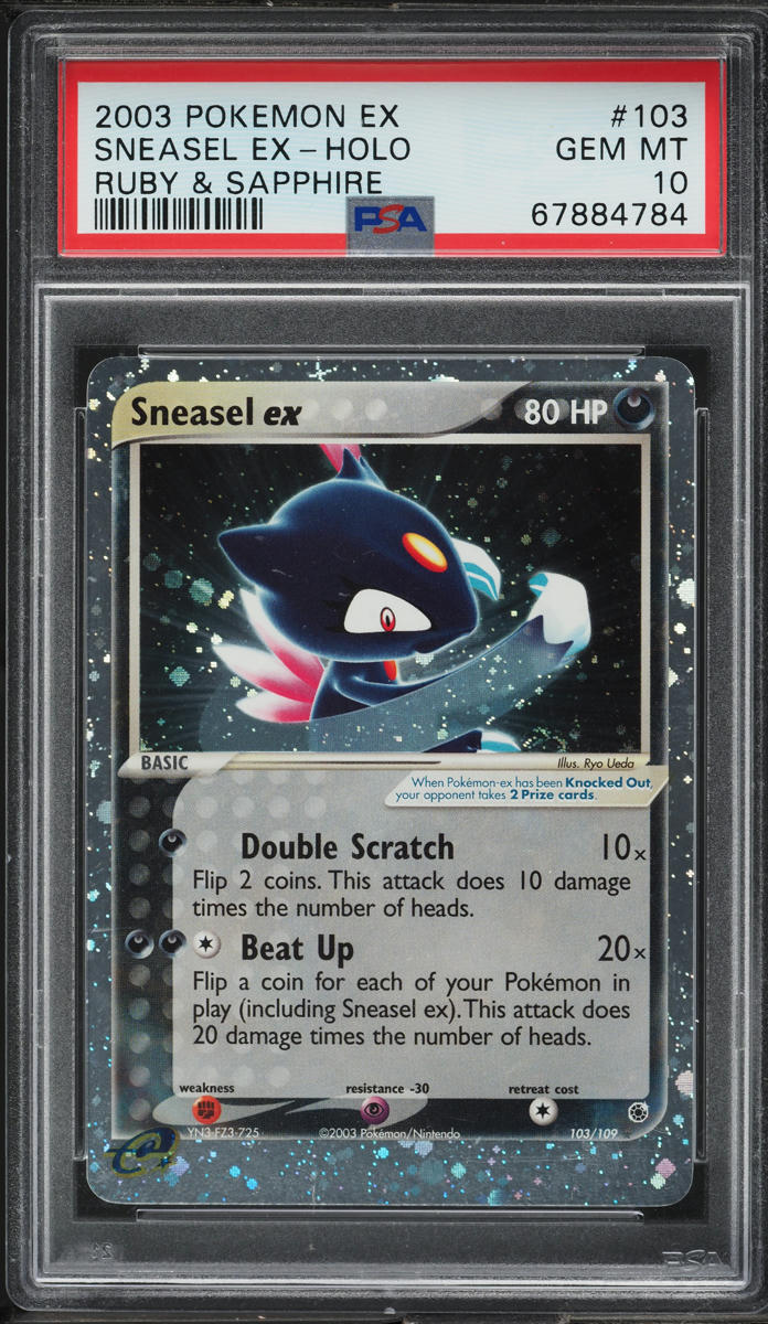 2003 Pokemon EX Ruby & Sapphire Holo Sneasel ex #103 PSA 10 GEM MINT