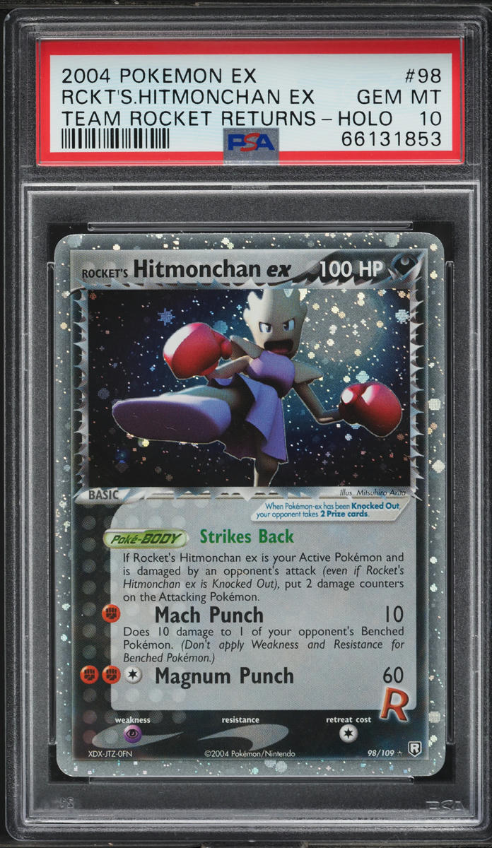 2004 Pokemon EX Team Rocket Returns Holo Rocket's Hitmonchan ex #98 PSA 10 GEM