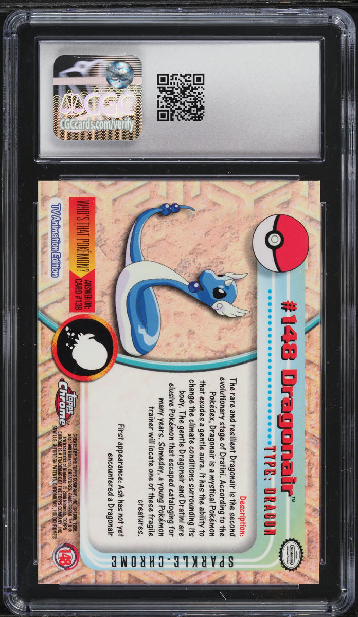 2000 Topps Chrome Pokemon Series 2 Sparkle Dragonair #148 CGC 10 GEM MINT