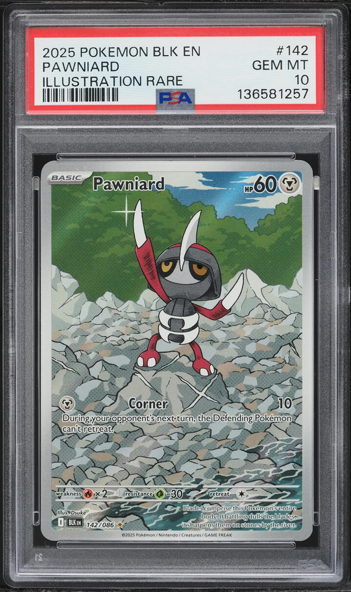 2025 Pokemon Scarlet & Violet Black Bolt IR Pawniard #142 PSA 10 GEM MINT