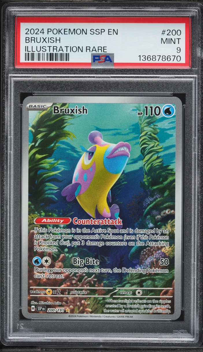 2024 Pokemon Scarlet & Violet Surging Sparks IR Bruxish #200 PSA 9 MINT