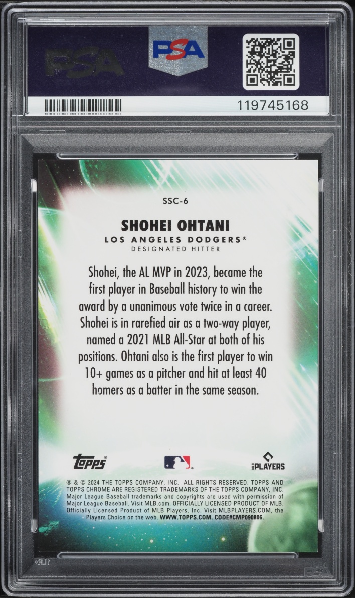 2024 Topps Chrome Update Stratospheric Stars Black Refractor Shohei Ohtani /10 #6 PSA 9 MINT