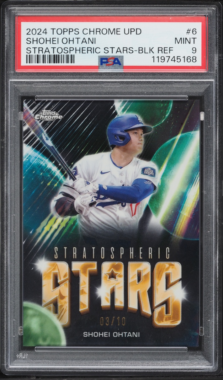 2024 Topps Chrome Update Stratospheric Stars Black Refractor Shohei Ohtani /10 #6 PSA 9 MINT