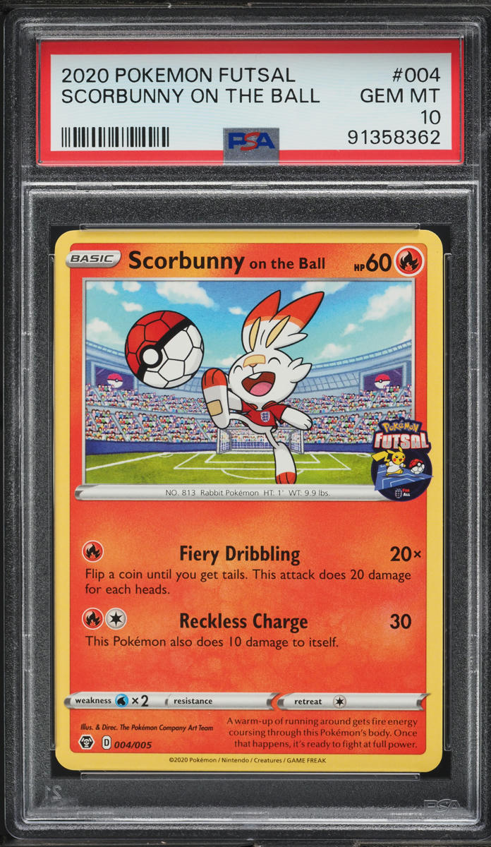 2020 Pokemon Sword & Shield Futsal Scorbunny On The Ball #4 PSA 10 GEM MINT