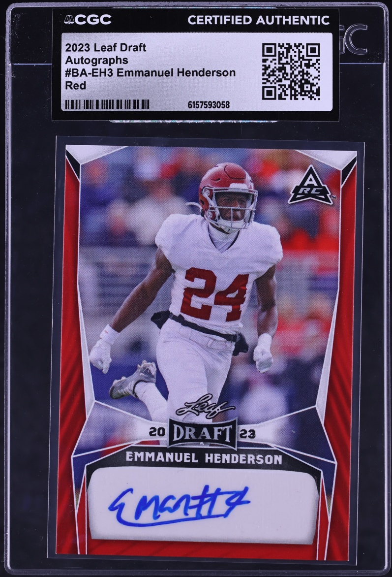 2023 Leaf Draft Red Emmanuel Henderson ROOKIE #BA-EH3 CGC AUTH