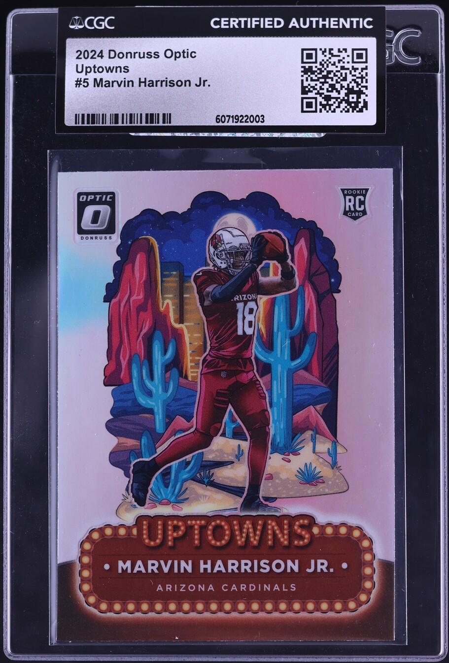 2024 Donruss Optic Uptowns Marvin Harrison Jr. ROOKIE #5 CGC AUTH