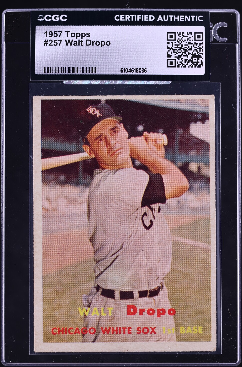 1957 Topps Walt Dropo #257 CGC AUTH