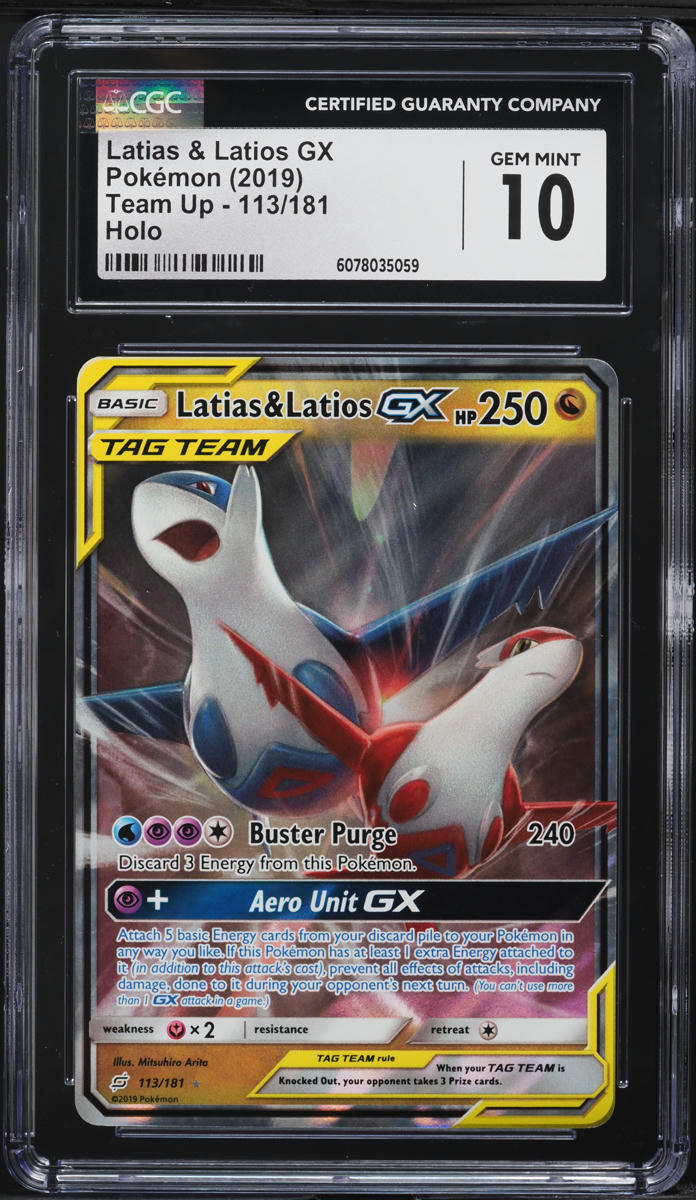 2019 Pokemon SM Team Up Full Art Latias & Latios GX #113 CGC 10 GEM MINT