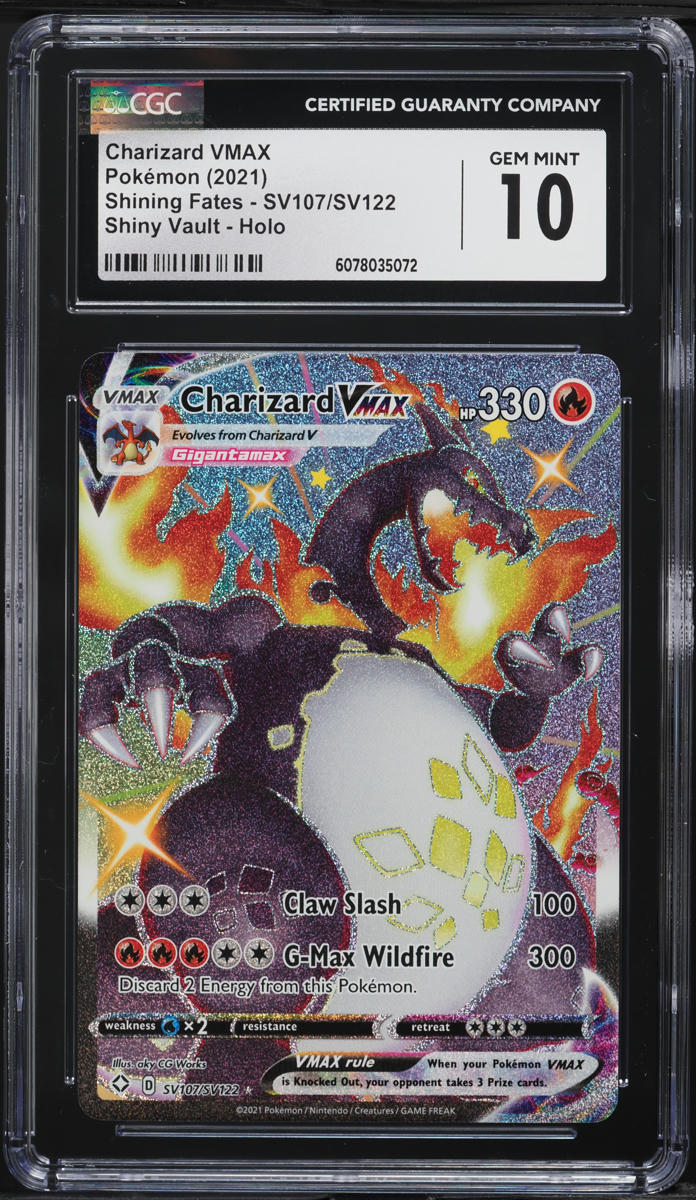 2021 Pokemon SWSH Shining Fates Full Art Charizard VMAX #SV107 CGC 10 GEM MINT