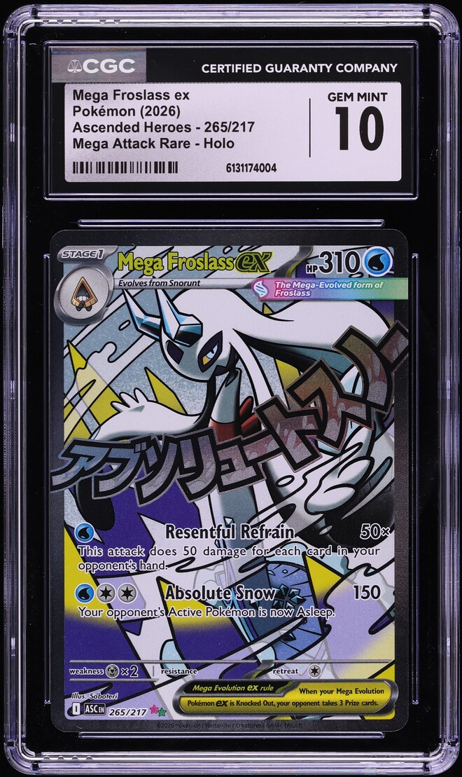 2026 Pokemon Mega Ascended Heroes MA Mega Froslass ex #265 CGC 10 GEM MINT