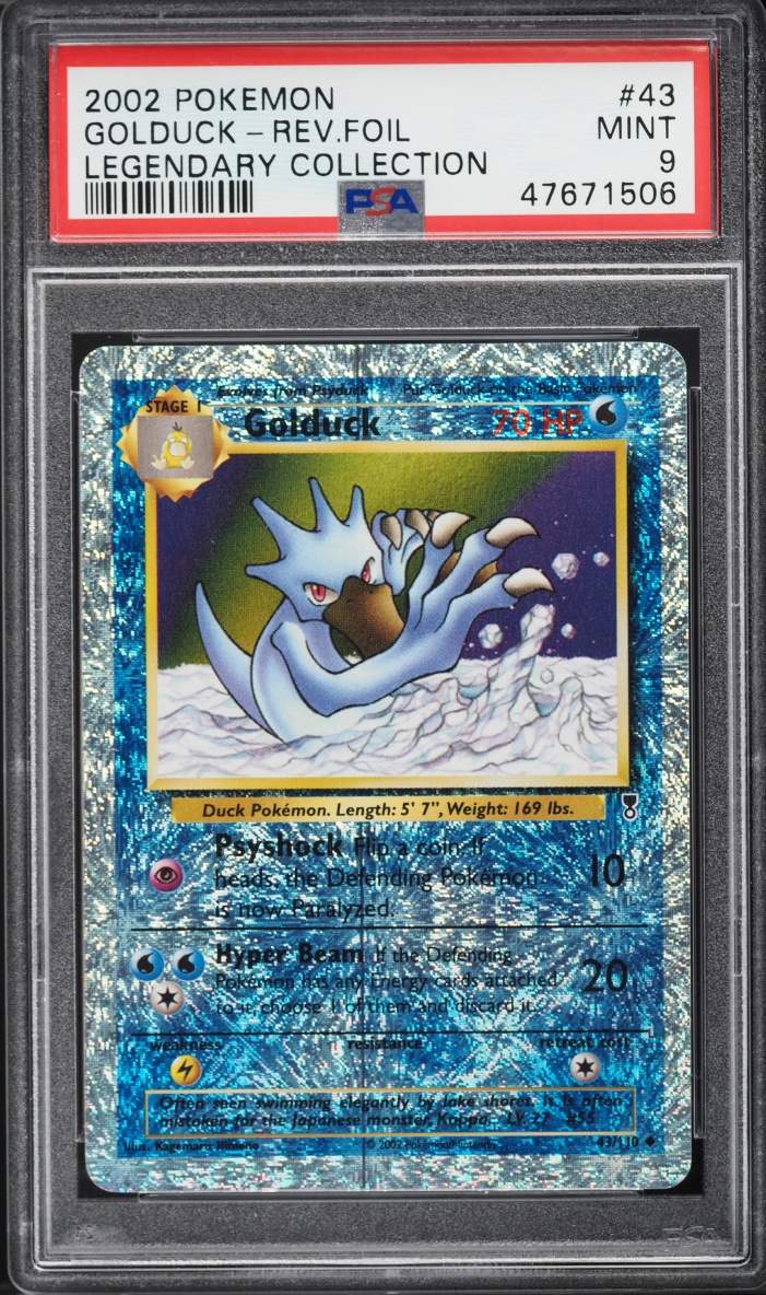 2002 Pokemon Legendary Collection Reverse Holo Golduck #43 PSA 9 MINT