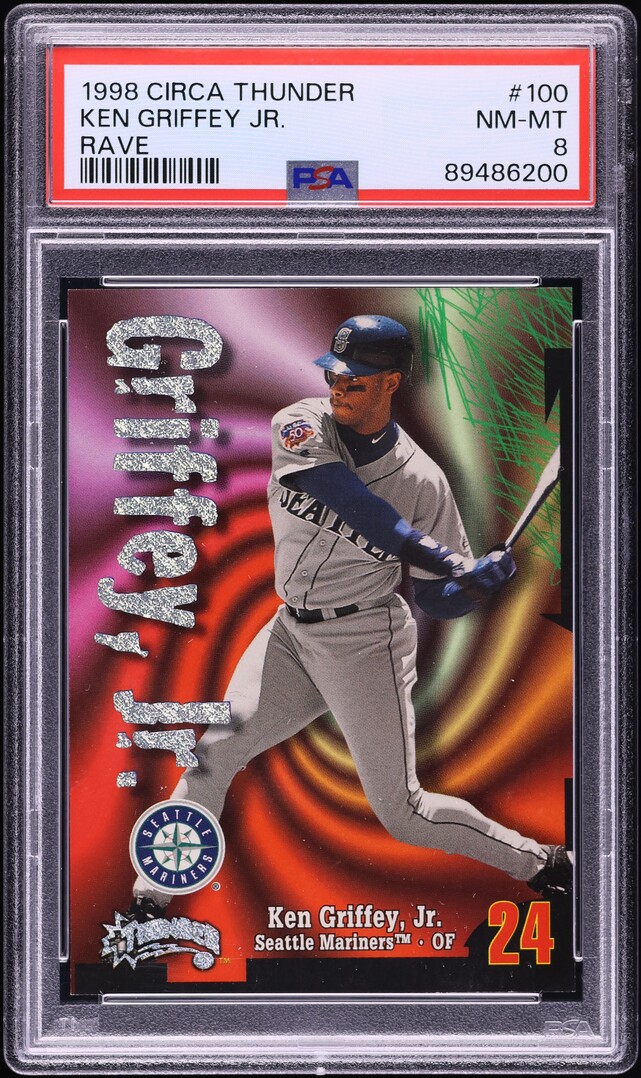 1998 Circa Thunder Rave Ken Griffey Jr. /150 #100 PSA 8 NM-MT