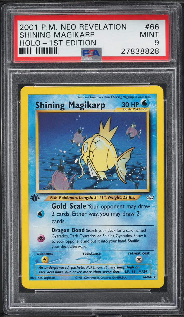 2001 Pokemon Neo Revelation 1st Edition Holo Shining Magikarp #66 PSA 9 MINT