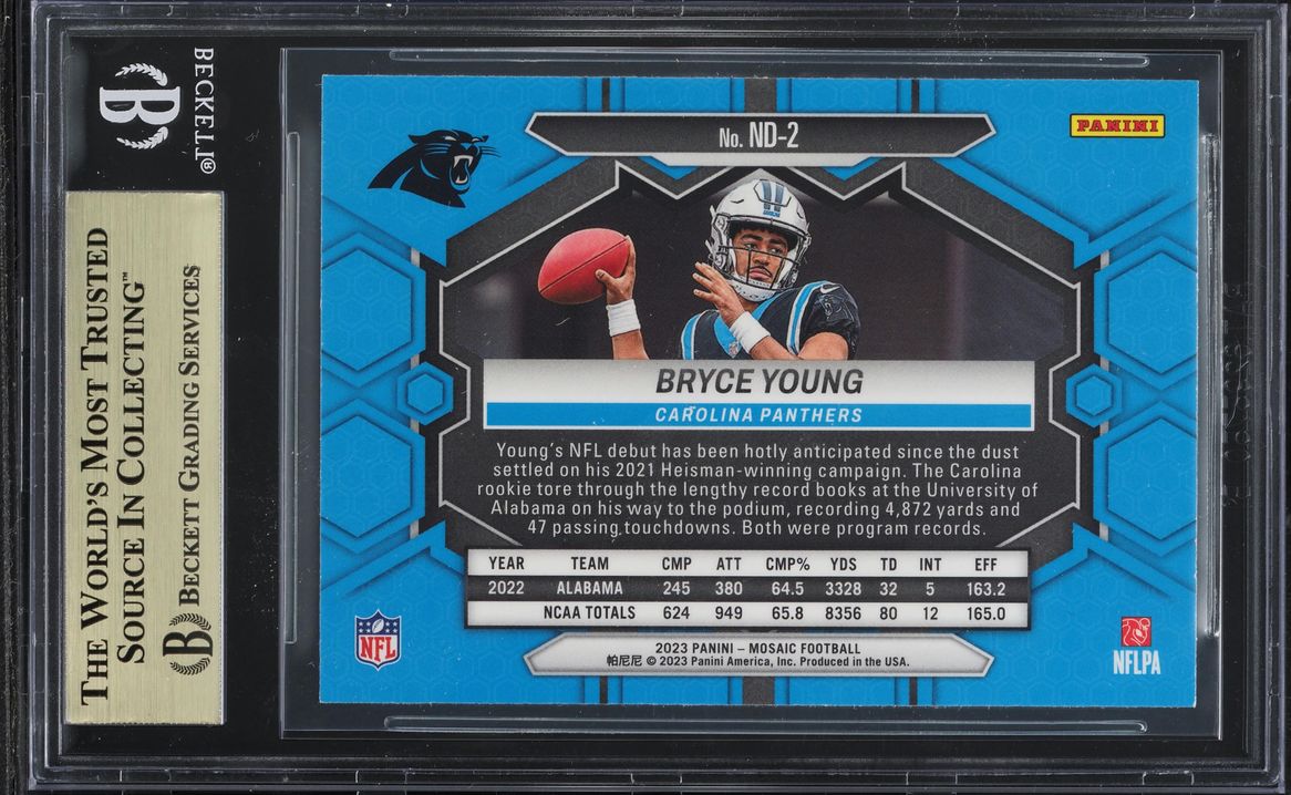 2023 Panini Mosaic Bryce Young ROOKIE #ND-2 BGS 9.5 GEM MINT