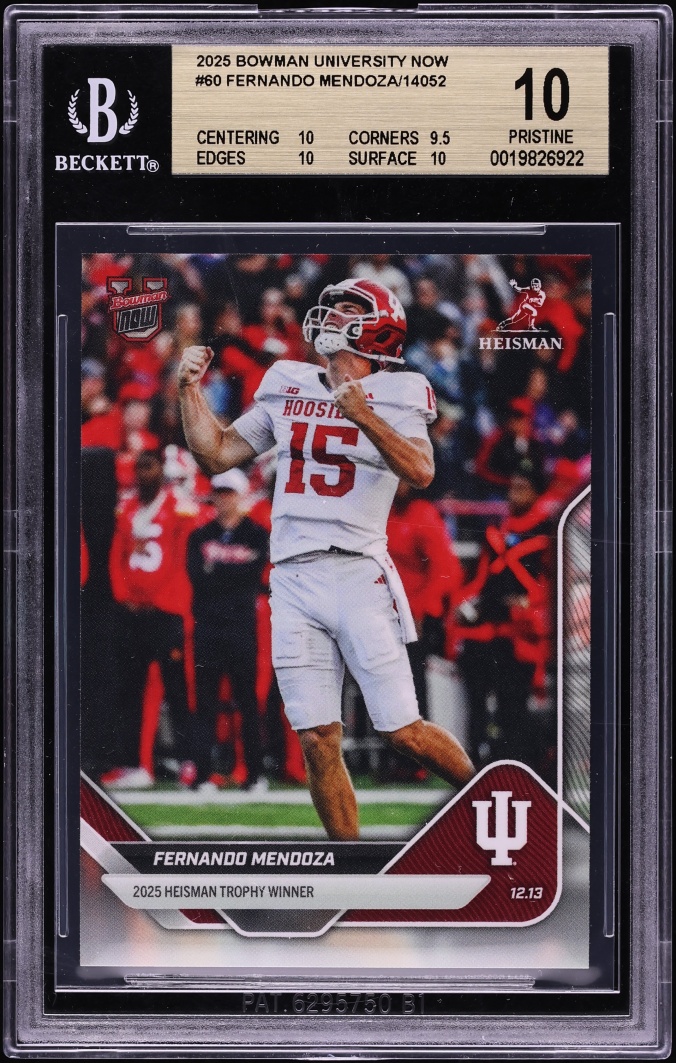 2025 #60 Fernando Mendoza BGS 10 Bowman University Now