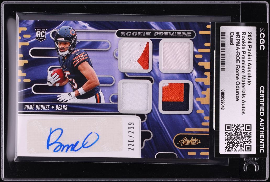 2024 Absolute Premiere Rome Odunze ROOKIE PATCH AUTO /299 #RPMA-ROE CGC AUTH