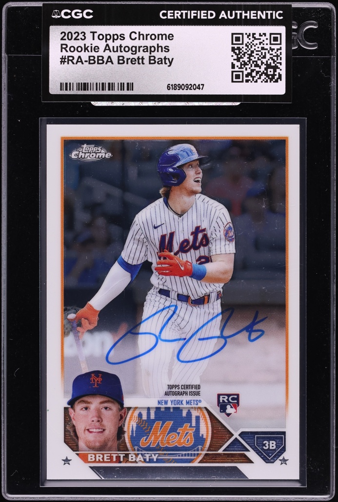 2023 Topps Chrome Brett Baty ROOKIE AUTO #RA-BBA CGC AUTH