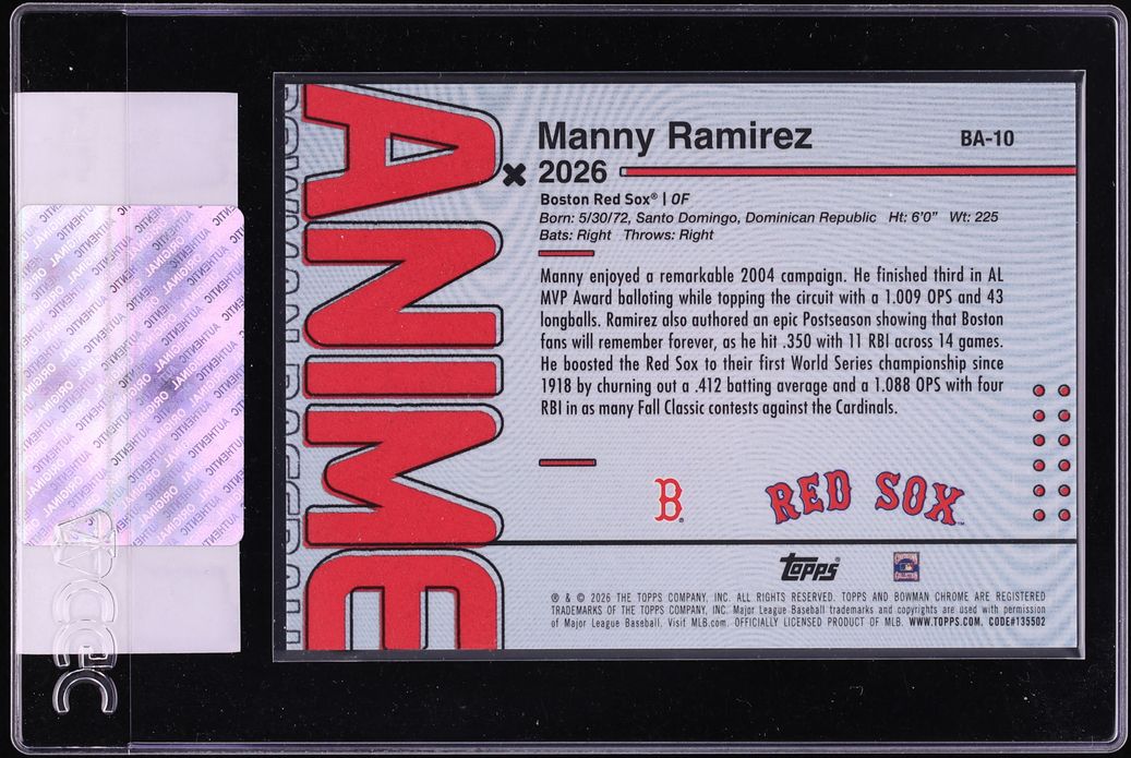 2026 Bowman Anime Manny Ramirez #BA-10 CGC AUTH - Photo 2