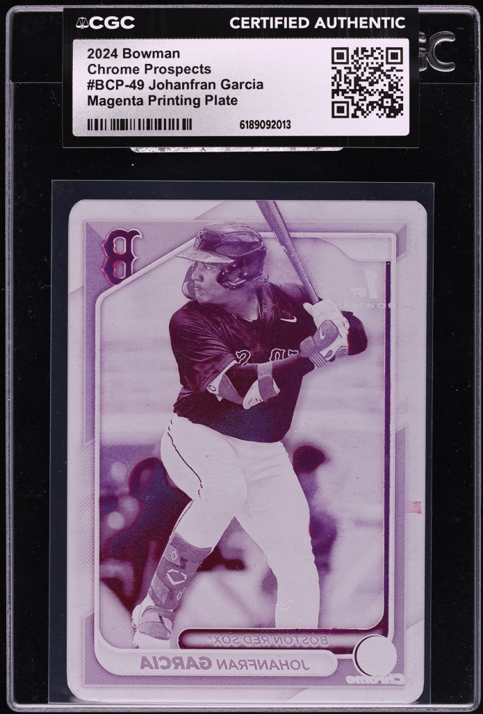 2024 Bowman Chrome Magenta Printing Plate Johanfran Garcia PROSPECT 1/1 #BCP-49 CGC AUTH
