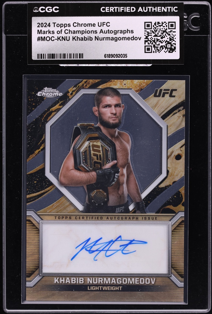 2024 Topps Chrome UFC Marks Of Champions Khabib Nurmagomedov AUTO #MOC-KNU CGC AUTH