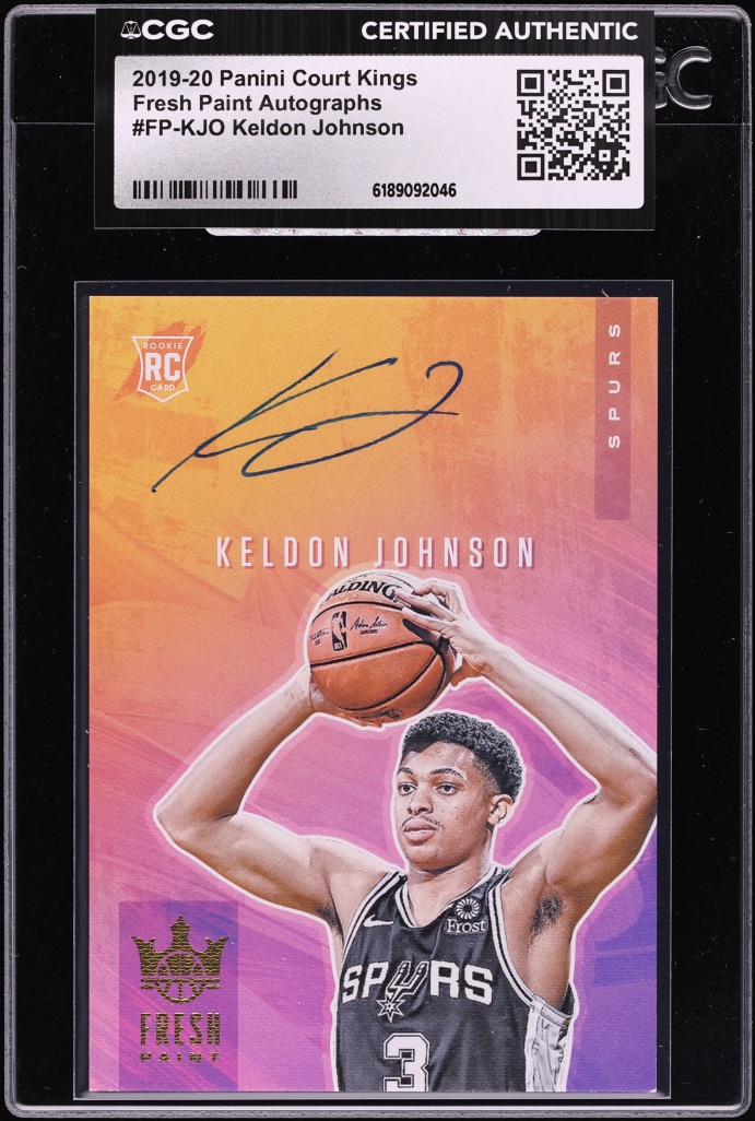 2019 Panini Court Kings Fresh Paint Keldon Johnson ROOKIE AUTO /149 #FP-KJO CGC AUTH