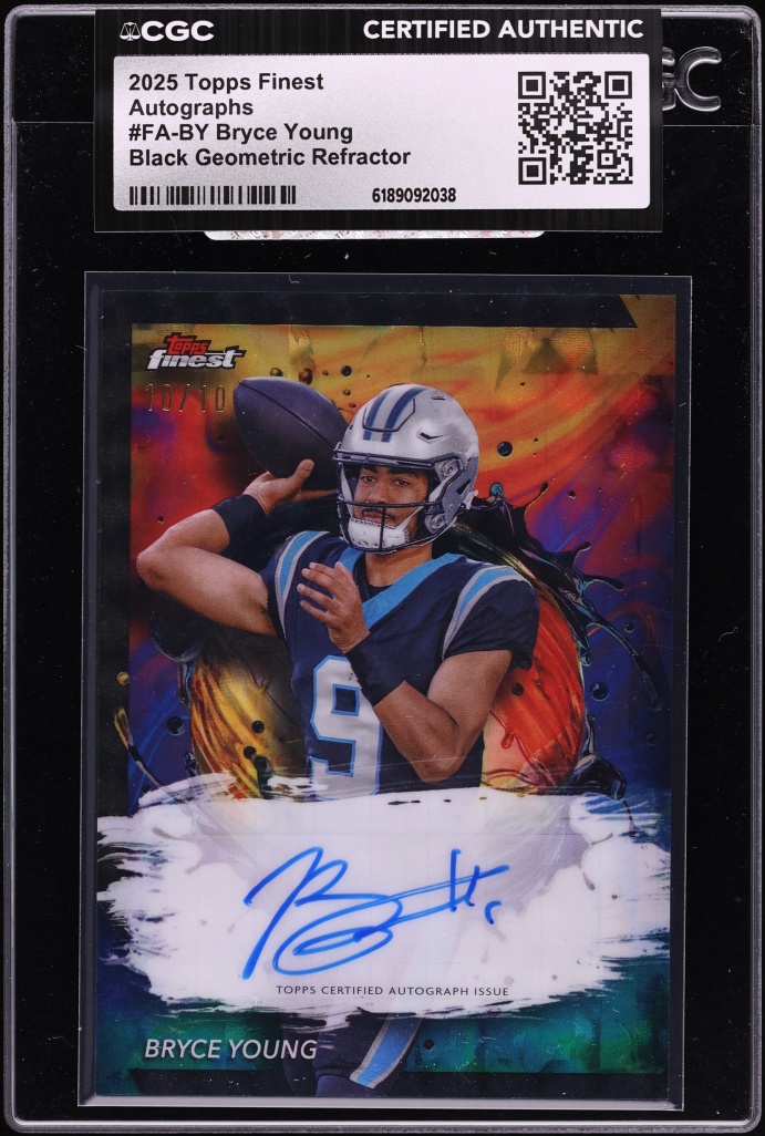 2025 Finest Black Geometric Refractor Bryce Young AUTO 10/10 #FA-BY CGC AUTH