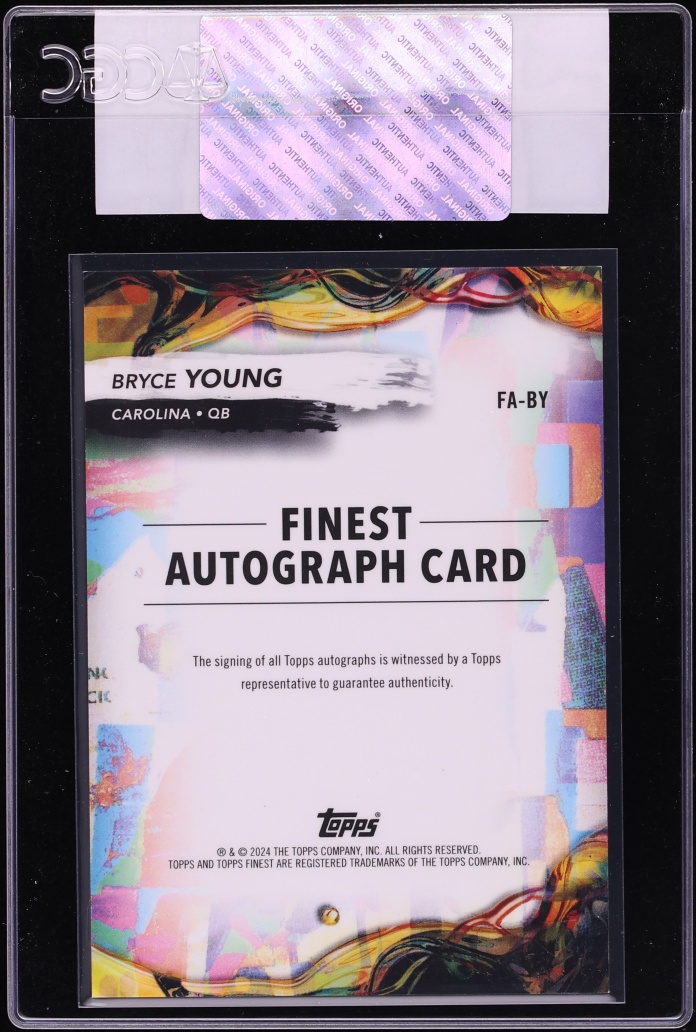 2025 Finest Black Geometric Refractor Bryce Young AUTO 10/10 #FA-BY CGC AUTH - Photo 2