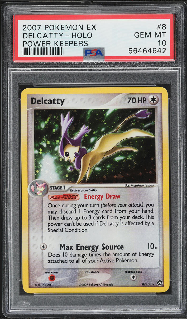 2007 Pokemon EX Power Keepers Holo Delcatty #8 PSA 10 GEM MINT