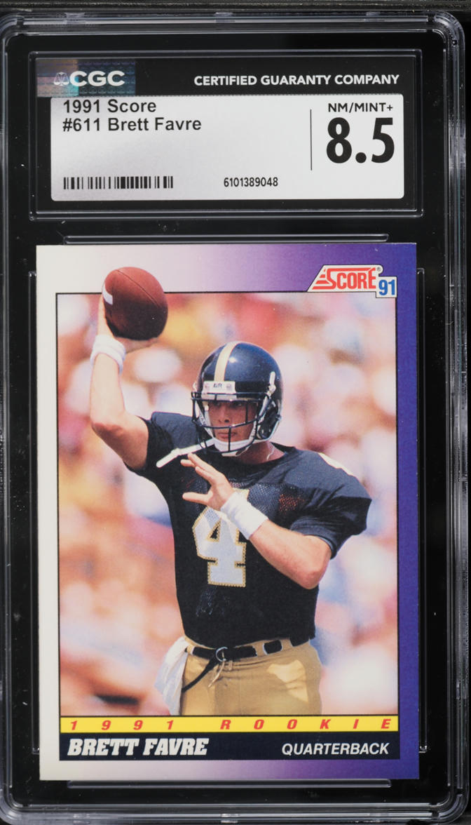 1991 Score Football Brett Favre ROOKIE #611 CGC 8.5 NM-MT+