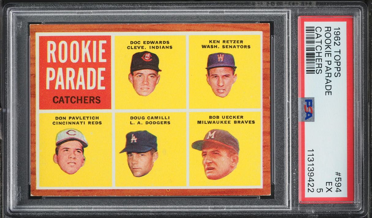 1962 Topps Bob Uecker ROOKIE #594 PSA 5 EX