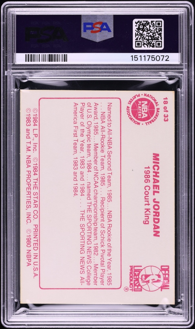 1986 Star Court Kings Michael Jordan ROOKIE #18 PSA 8 NM-MT