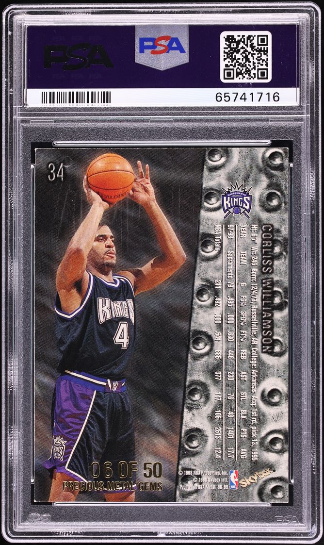 1998 Metal Universe Precious Metal Gems PMG Corliss Williamson /50 #34 PSA 6 EXMT