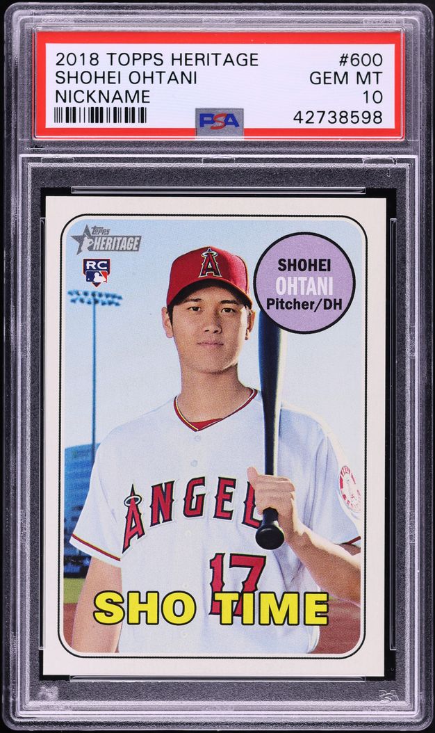 2018 Topps Heritage Nickname Shohei Ohtani ROOKIE #600 PSA 10 GEM MINT